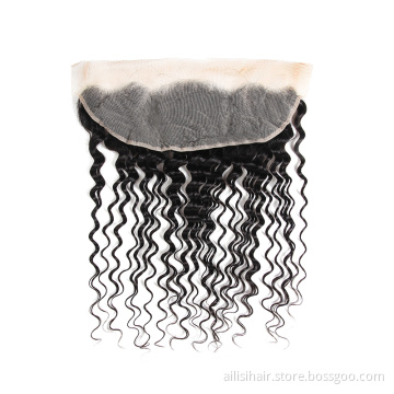 Hair Closure Pre Plucked Deep Wave  Raw Indian 13x6 Swiss Hd Lace Frontal 100% Virgin Remy Human Hair 1 Piece Hd Closure